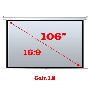 Fergameri 106" 16:9 Electric Projection Screen w/Remote (White)